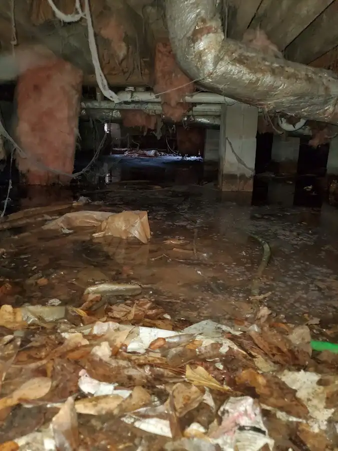 Crawl space flood assessment for Commercial Water Damage Restoration in Dakota Dunes